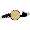 The Ponza - Bamboo extendable charging cable in Black