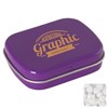 Flat tin with extra strong mints in Purple