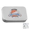 Large hinged tin dextrose mints in Silver