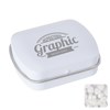 Mini hinged mint tin with extra strong mints in White