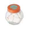 Small glass jar with mints in Orange