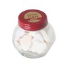 Small glass jar with mints in Red