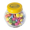 Small glass jar with milk choco's in Yellow