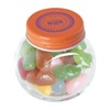 Small glass jar with jelly beans in Orange