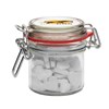 125ml/290gr Glass jar filled with dextrose heart mints in Neutral