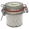 125ml/295gr Glass jar filled with dextrose mints in Neutral