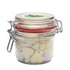 255ml/490gr Glass jar filled with hearts small in Neutral