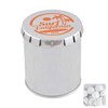Tall click tin with dextrose mints in Silver