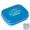 Flat hinged tin with fruit heart sweets  in Light Blue