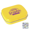 Flat hinged tin with fruit heart sweets  in Yellow