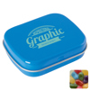 Flat hinged tin with jelly beans in Light Blue