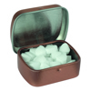 Small flat hinged tin with sugar free mints in Rose Gold