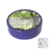 Round click tin with dextrose mints in Blue