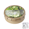 Round click tin with dextrose mints in Gold