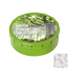 Round click tin with sugar free mints in Light Green