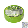 Round click tin with fruit heart sweets in Light Green