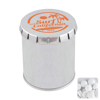 Tall round click tin with dextrose mints in Silver