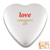 Large heart tin with fruit heart sweets in Silver