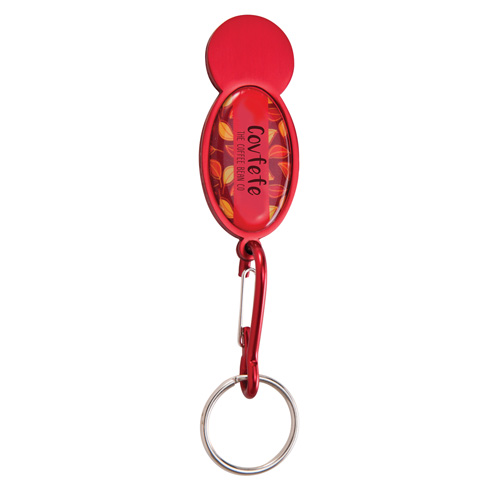 Shopper Trolley Coin Keyring in red