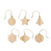 Set of wooden Xmas ornaments in Brown