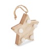 Wooden weed star with lights in Brown
