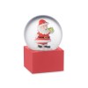 Small snow ball glass ornament in Red