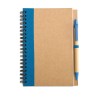 Recycled paper notebook and pen   in blue