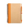 Recycled paper notebook and pen   in orange
