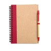Recycled paper notebook and pen   in red