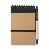 A6 recycled notepad with pen in Black