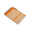 Recycled paper notebook and pen in orange
