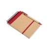 Recycled paper notebook and pen in red