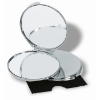 Make-up mirror in shiny-silver