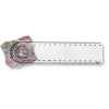 Ruler with magnifier in transparent