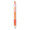 Ball pen with rubber grip in transparent-orange