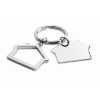 Metal key ring house shape in shiny-silver