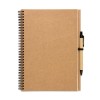 Recycled notebook with pen in Brown