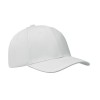 6 panel baseball cap in White