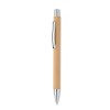 Recycled paper push ball pen in Brown