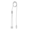 2 in 1 long charging cable in Silver