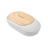 Wireless mouse in bamboo in White