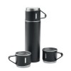 Double wall bottle and cup set in Black