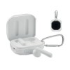 TWS earbuds with solar charger in White