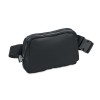 300D RPET polyester waist bag in Black