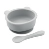 Silicone spoon, bowl baby set in Grey