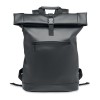 Laptop PU Rolltop backpack in Black