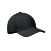 6 panel cotton baseball cap in Black