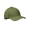 6 panel cotton baseball cap in Green