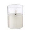 LED wax candle in glass holder in White