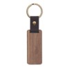 Key ring in walnut and PU in Brown